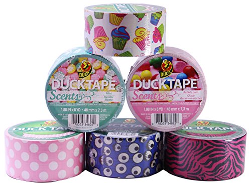 Duck Duct Tape, Assorted Sizes and Prints, Includes Scented Rolls! (Pack of 6)