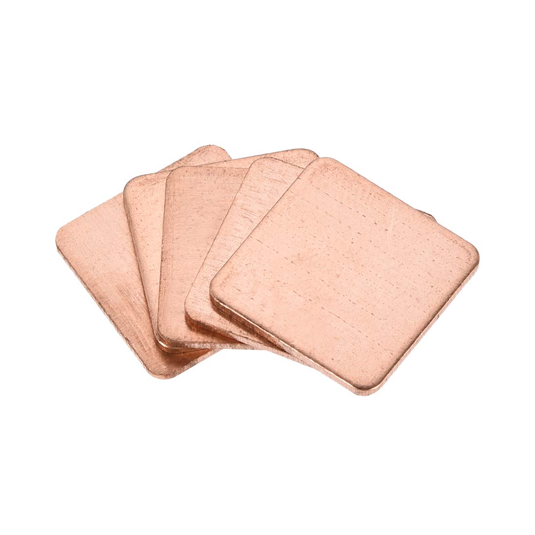 sourcing map Flat IC Chipset Thermal Copper Heatsink for CPU GPU 15 x 15 x 1mm 5pcs