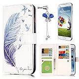 Samsung Galaxy Note 5 Case, Sunroyal Ultra thin Luxury Fashion Flip PU Leather Magnet Stand Wallet Case Cover with Built-in 9 Card Slots [Bird's feather] Crystal Dustproof Pendant + Screen Protector
