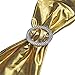 WELMATCH Metallic Gold Spandex Chair Bands Sashes - 50 pcs Wedding Banquet Party Event Decoration Chair Bows Ties (Metallic Gold, 50 pcs)