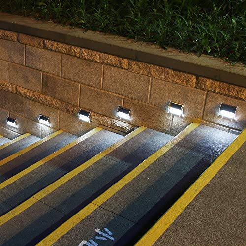 GVSHINE Outdoor Stainless Steel LED Solar Step Light, Solar Powered