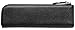 MEKU Pencil Case Genuine Leather Pen Case Stationery Bag Zipper Pouch Pencil Holder with 2 Slots Black