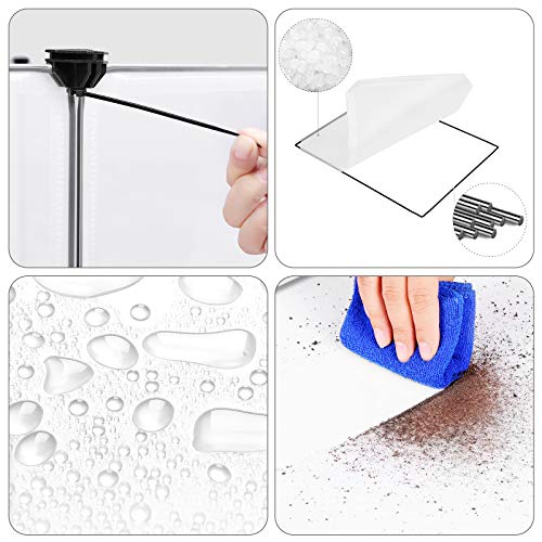 SONGMICS cavia'skooi met hellingbaan, buitenverblijf voor konijnen, grote ren met trap, doe-het-zelf hamsterkooi van… - Afbeelding 7