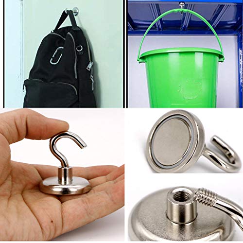 Magnetic Hooks Heavy Duty, Puyujin 75LBS Rotating Swivel Swing Strong Neodymium Magnet Hooks - for Your Refrigerator and Other Magnetic Surfaces (F)