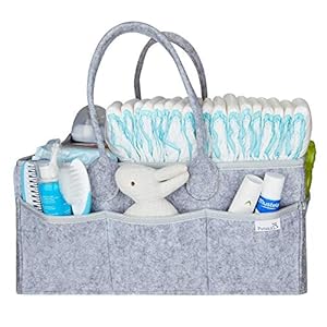 PUTSKA Baby Diaper Caddy Organizer Nursery Basket – A Baby basket gift registry for baby shower list. This is a baby…