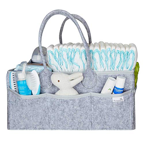 putska baby diaper caddy organizador - registro de regalos para baby shower, organizador de guardería, canasta de regalo neutra para bebé, organizador de cambiador 