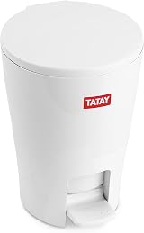 TATAY 5L Bathroom Bin with Pedal Diabolo White Inner Bucket Handle view 4