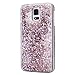 Galaxy S5 Case, Galaxy S5 Neo Case, Galaxy S5 Liquid Glitter Case,PHEZEN 3D Creative Design Shiny Quicksand Flowing Bling Glitter Sparkle Heart Clear Hard Case for Samsung Galaxy S5 - Pink Diamonds