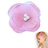 Pearl Poppy Flower Hair Clip - Girl TruStay Clip - Best NO Slip Barrette For Fine Hair (GC1-Pink)