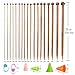 Biging 62 Pieces Knitting Needles Set with Bamboo Knitting Needles (18 Sizes from 2mm to 10mm) and Knitting Needle Point Protectors and Knitting Crotchet Locking Stitch Markers