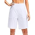 Viodia Women's 9" Long Swim Board Shorts with Pockets High Waisted Beach Swimsuits Knee Length Short for Women with Liner
