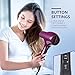 MYONAZ 1875 Watt Hair Dryer with Straightening Comb and Air Concentrator/Powerful and Quiet Blow Dryer with Nozzle - Create Salon Volume at Home up to 80% Faster with Less Frizz (Purple)