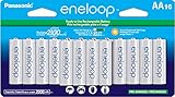 Panasonic BK-3MCCA16FA eneloop AA 2100 Cycle Ni-MH Pre-Charged Rechargeable Batteries, (package includes 16AA blue or 16AA white)
