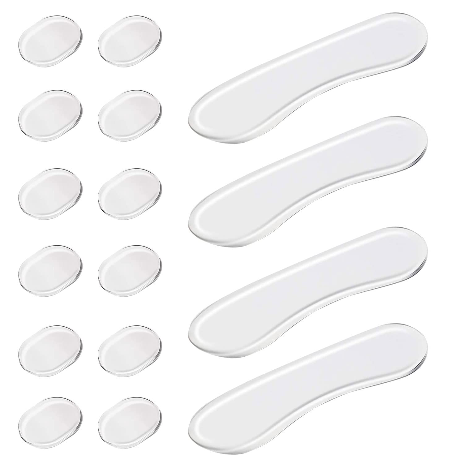 16PCS Drum Dampener Gels, Moon Gel for Drums Silicone Drum Damper Gel Pads Clear Drum Silencers Oval and Long Strip Drum Silencers Pads Set Strong Sticky Sound Dampening Pads