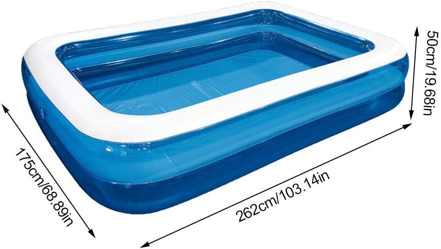 Swim Centre Inflatable Family Pool, Rectangular Swimming Pool For Kids, Infant And Adult Wear-resistant Multiple Size (Blue Or Green)