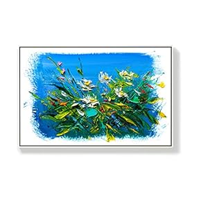 Framed Canvas Home Artwork Decoration Oil Flowers Canvas Wall Art for Living Room, Bedroom - 16x24 inches