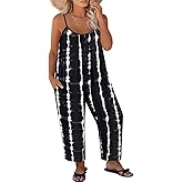 RITERA Plus Size Romper For Women Sleeveless Jumpsuits Adjustable Strap Long Wide Leg Pant Side Pocket Dressy Flowy XL-5XL