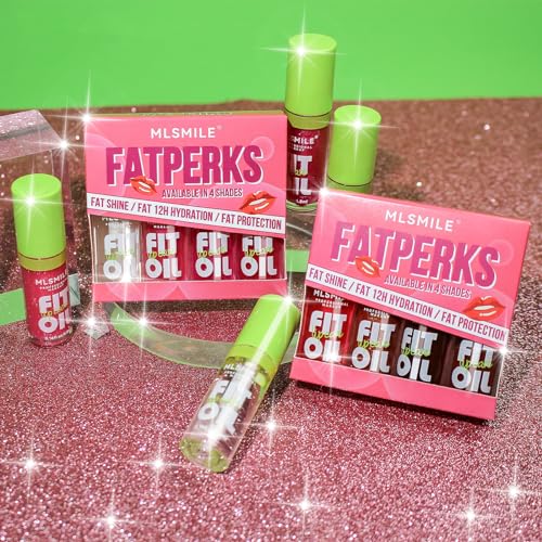 VolksRose 4pcs Lip Gloss Oil Set, Hydrating Lip Glow Oil Lip Gloss, Lipgloss Lipoil Set for Women Girls Teens, Tinted Plumping Lip Gloss Packs, Fat Lip Oil Lip Balm for Dry Lips Nourishing