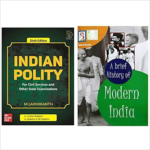 Combo Books Indian Polity 6th Edition (2020) by M. Laxmikanth and A Brief History of Modern India (latest edision) Session by Spectrum Book