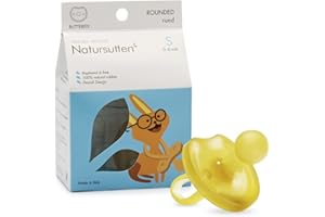 Natursutten Pacifiers 0-6 Months - 1-Pack Butterfly Shield Round Nipple Natural Rubber Safe & Soft BPA-Free for Breastfeeding Babies - Newborn Pacifiers Made in Italy