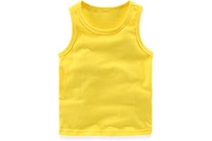 RUKOSU Toddler Baby Boy's Sleeveless Tank Tops Kids Girls Summer Basic Cami Shirts Cotton Athletic Undershirts T-Shirts Vest