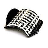 Mia Beauty Super Clamp Solid Square, Black/White Houndstooth