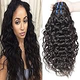 Vipbeauty 3 Bundles Of Brazilian Hair 6A Grade 100% Unprocessed Virgin Water Wave Wair Natural Black 95-105g/pc