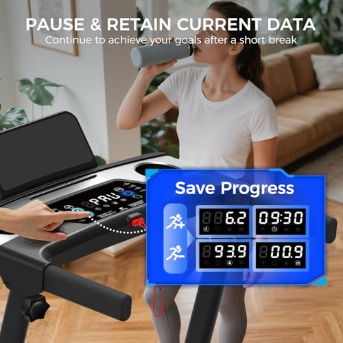 Treadmill with Incline 3-in-1 Portable Treadmills for Home Small, Incline Walking Pad Treadmill with Handle Bar, Walking Pad Foldable with 3.0HP Quiet Brushless, LED Dispay, 350LBS Capacity