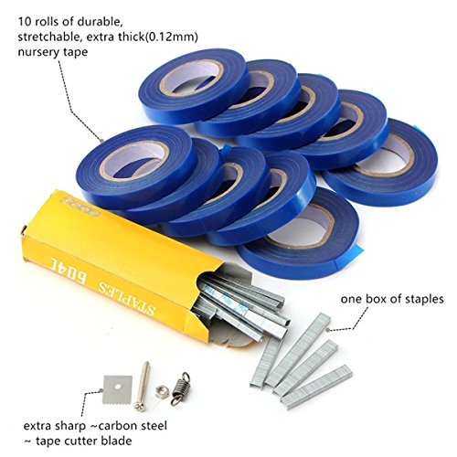 JOYOOO 2018 Newest vineyard tool Garden Vine Tying Tape Plant Tying Machine Agriculture Tapener Hand Tying Machine fix the vine plant such as tomato, cucumber, ect 10 rolls tape+1 staples +Tying Tool - Thumbnail 4