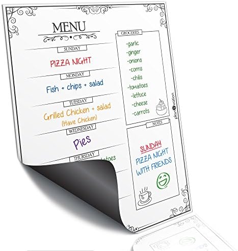 planOvation's Magnetic Dry Erase Board Weekly Menu (16x12) (black)