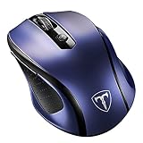 VicTsing MM057 2.4G Wireless Portable Mobile Mouse Optical Mice with USB Receiver, 5 Adjustable DPI Levels, 6 Buttons for Notebook, PC, Laptop, Computer, Macbook - Sapphire Blue
