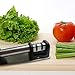 Knife Sharpener, High Grade Knife Sharpener with 2 Stage Coarse and Extra-Fine Sharpening System for Steel and Ceramic Knives in all Sizes, Black Color