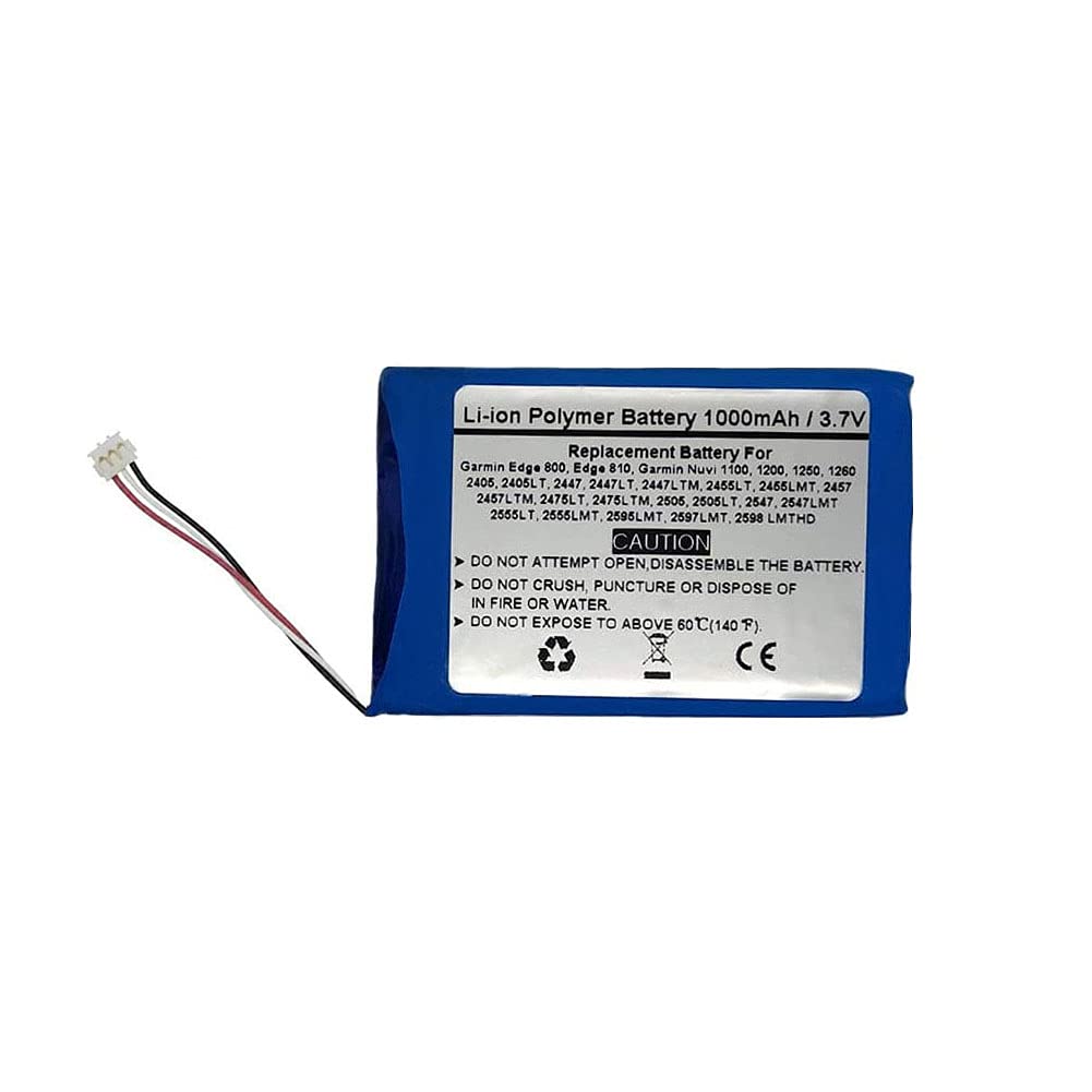 3.7V/1000mAh GPS Navigator Replace Battery for Garmin Edge 800, Edge 810, Garmin Nuvi 1100， 1200, 1250, 1260，Garmin Nuvi 2405, 2405LT, 2447, 2447LT, 2447LTM, 2455LT, 2455LMT, 2457, 2457LTM, 2475LT