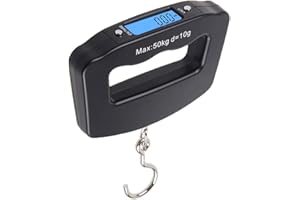 Briskyloom LCD Display Portable Bag Scales Hanging Hook Scale for Fishing Travel 110lb/50kg