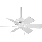MINKA-AIRE F562-WH Supra 32" 6-Blade Ceiling Fan in White Finish with White Blades