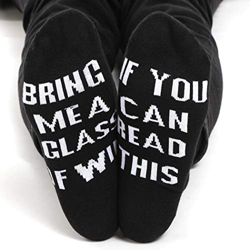 IF YOU CAN READ THIS Funny Saying Knitting Word Combed Cotton Crew Wine Coffee Beer Socks For Unisex Men Women
