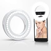XINBAOHONG Selfie Ring Light Rechargeable Portable Clip-on Selfie Fill Light with 40 LED for Smart Phone Photography, Camera 