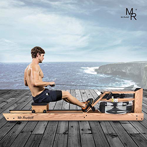 Mr Rudolf Oak Wood Water Rowing Machine with Monitor Home Gyms Training Equipment Sports Exercise Machine Fitness Indoor...