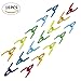 Wire Clip Holders, Stainless Steel, 1 Assorted Colors Clothesline, Utility Clips and Hook with soft coated, Windproof Pins clip for Launtry, Beach, Book and Towel, By Topshome (16pcs. Random)