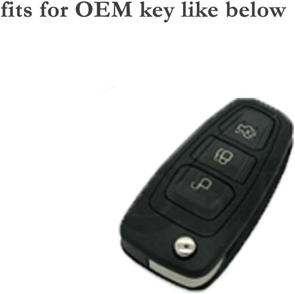 BROVACS Silicone Cover Protector Case Holder Skin Jacket Compatible with FORD Focus 3 Button Flip Remote Key Fob CV9704 Black - Image 4