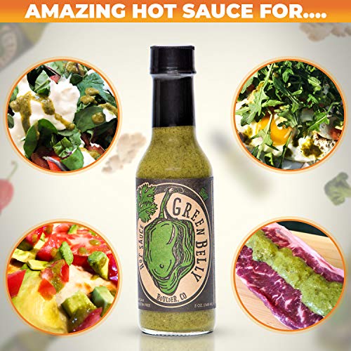 Green Belly Hot Sauce uses Cilantro, Habanero, Garlic & Organic Apple