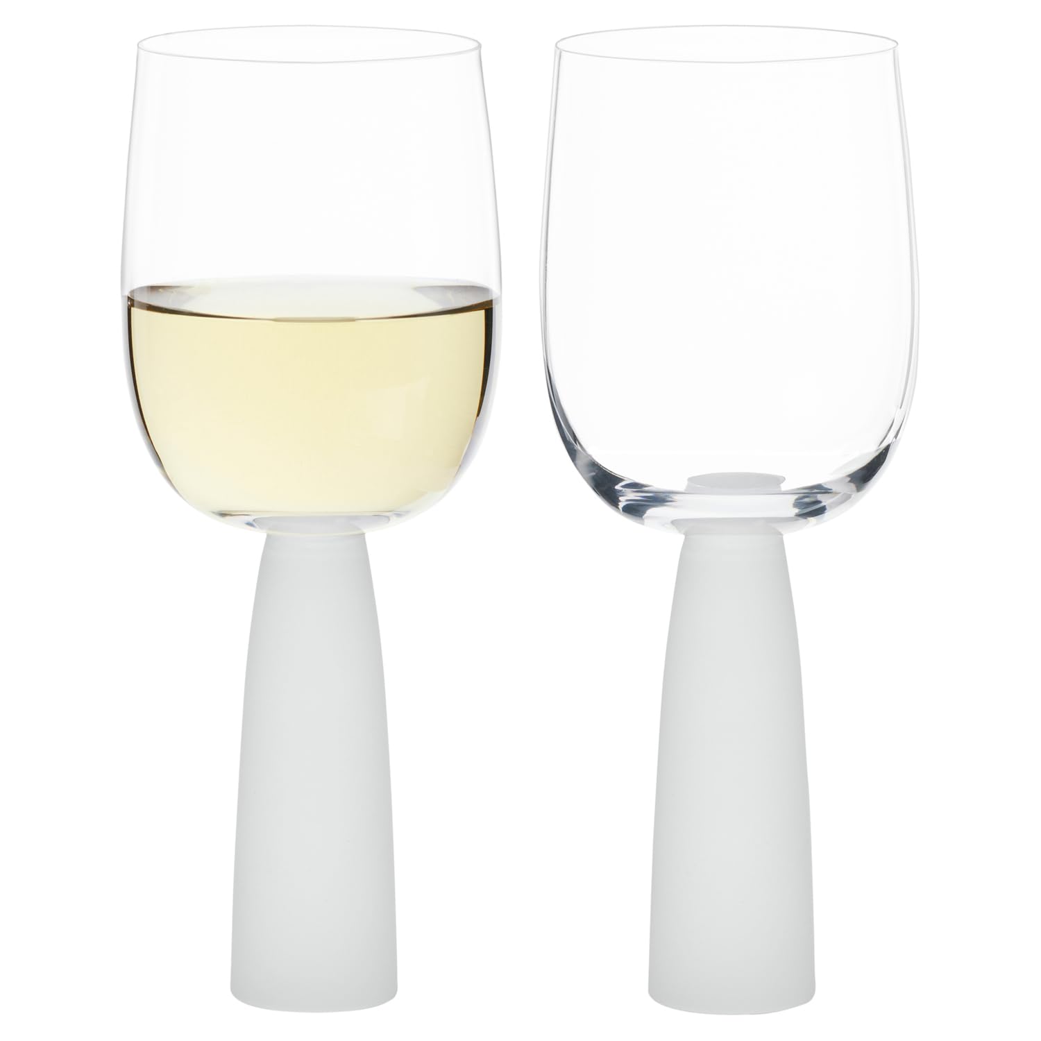 Anton Studio Designs Oslo Handmade Wine Glasses Perfect for Red Wine, White Wine, Water, or Beverages - 300 ml - Frost - Set of 2 Elegant Wine Glasses