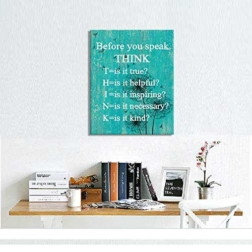 Visual-Art-Decor-Inspirational-Before-You-Speak-Think-Sign-Canvas-Prints-Wall-Art-Framed-and-Stretched-Motivational-Quotes-for-Classroom-Home-Office-Bedroom-Living-Room-Decoration-01-Teal-16x20