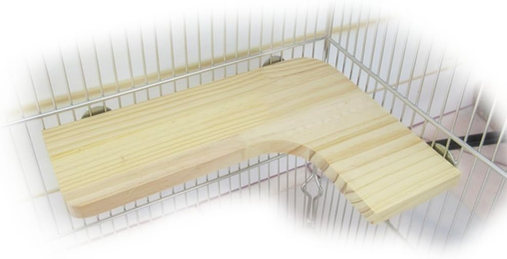 Squirrel Wood Platform for Mouse Chinchilla Rat Gerbil and Dwarf Hamster, L Shape Stand Platform Design