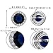 EVER FAITH 925 Sterling Silver Cubic Zirconia Elegant Cushion Cut Halo Stud Earrings Blue