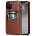 TENDLIN Compatible with iPhone 11 Pro Max Case Wallet Design Premium Leather Case with 2 Card Holder Slots (Brown)