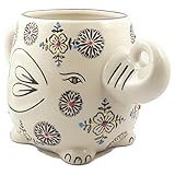 Hand-Painted Elephant Coffee Tea Mug Cups (Henna II)