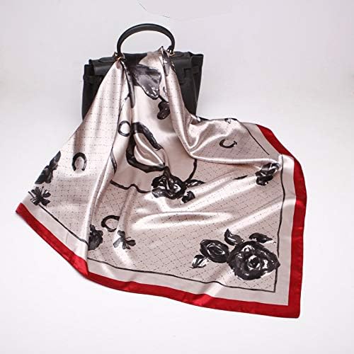 SAFZES Women Scarf Scarves 90cm printed silk satin scarves square Blanket Cape Wrap Shawl Stole,