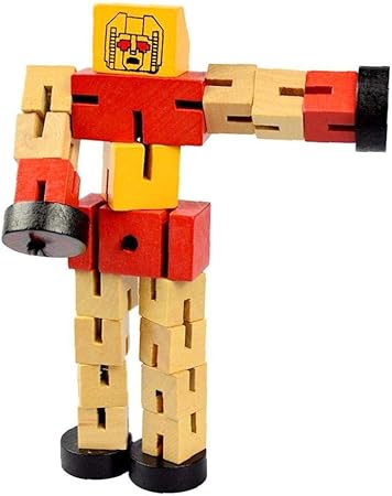 wooden robot cube