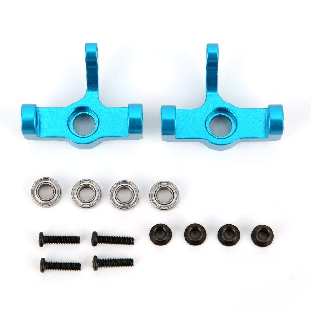 VBESTLIFE Metal Steering Carrier Knuckle,2pcs Aluminum Alloy Left Right RC Car Upgrade Spare Part Compatible with 1/14 144001 RC Car(blue)